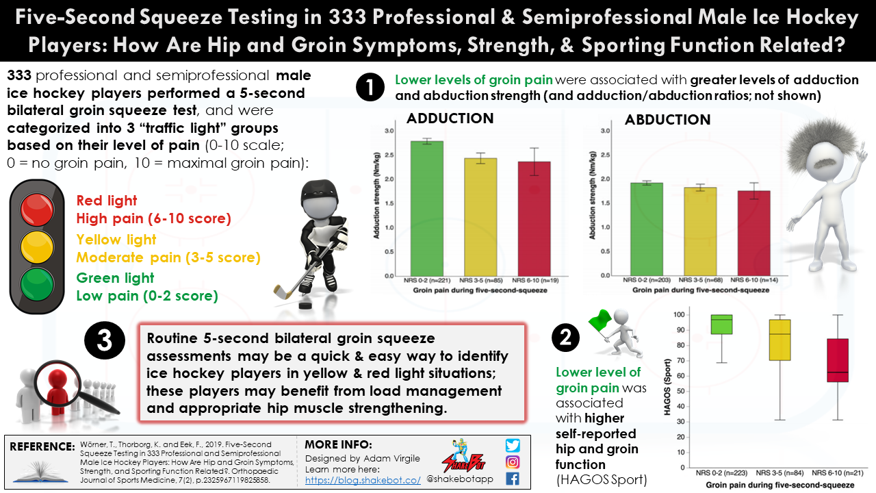 Read more about the article Five-Second Squeeze Testing in 333 Professional and Semiprofessional Male Ice Hockey Players: How Are Hip and Groin Symptoms, Strength, and Sporting Function Related?