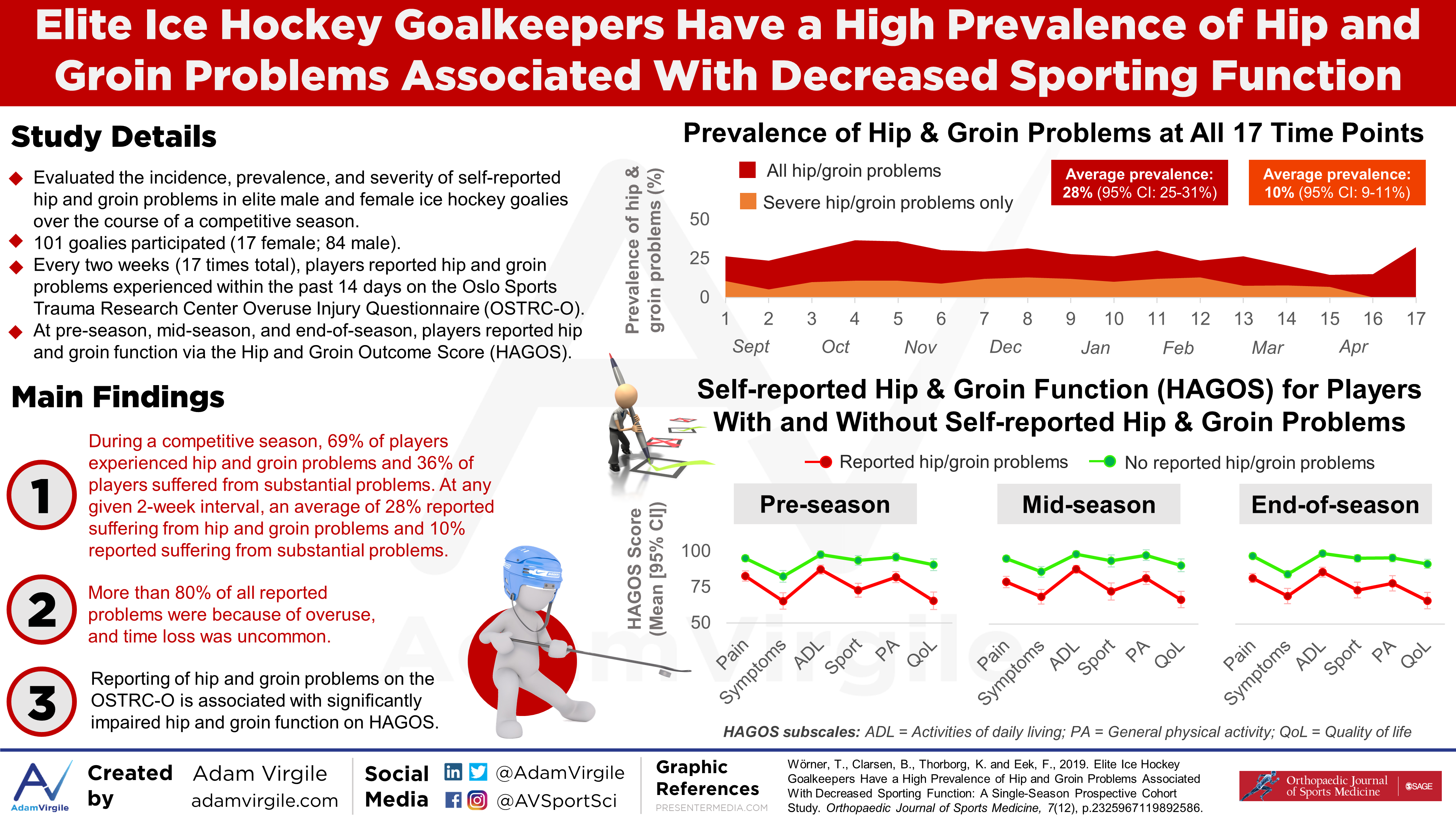 Read more about the article Elite Ice Hockey Goalkeepers Have a High Prevalence of Hip and Groin Problems Associated With Decreased Sporting Function